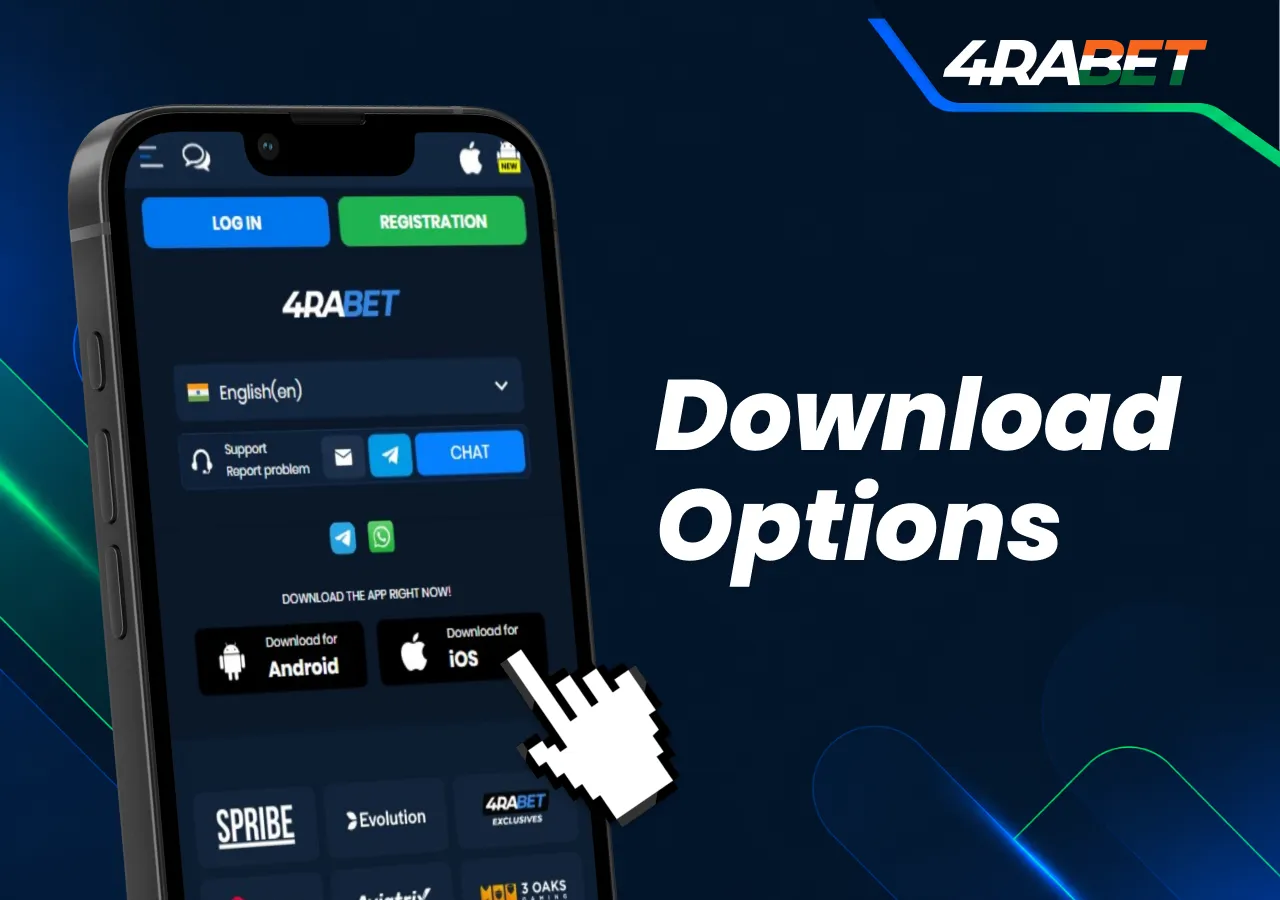 4rabet app download options for Android and iOS