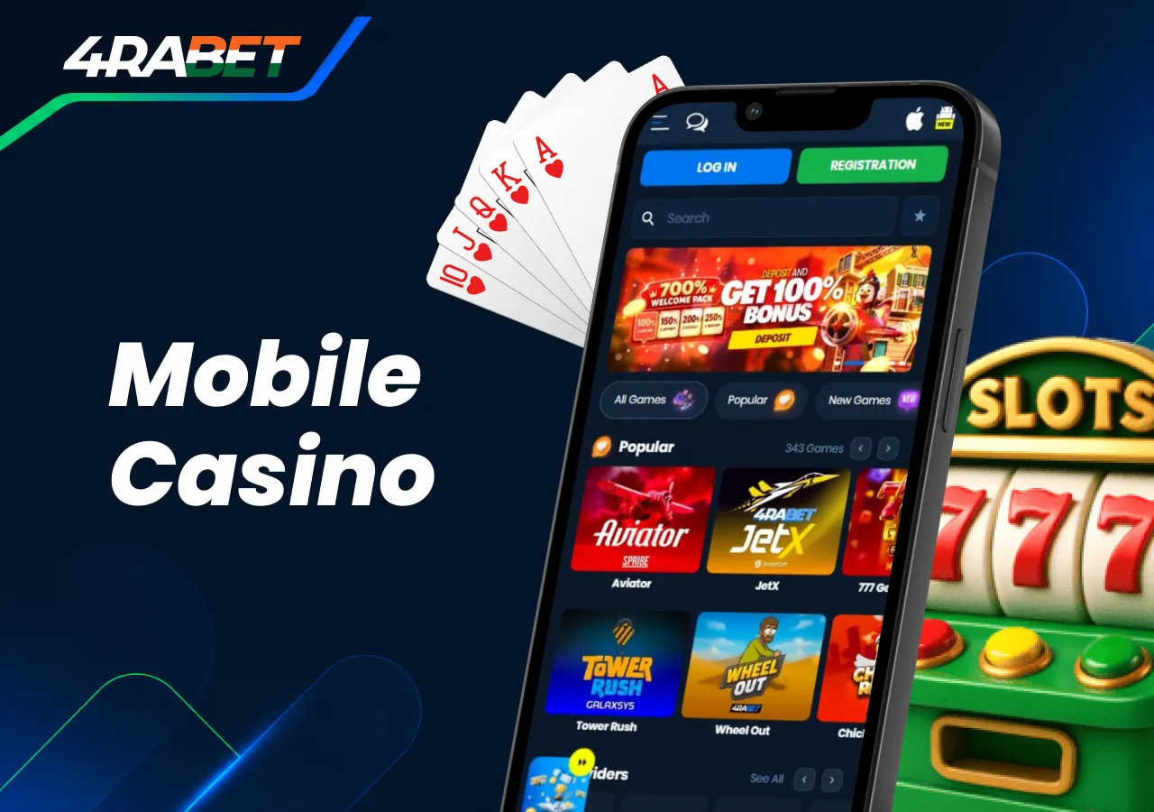 4rabet mobile casino games and live tables